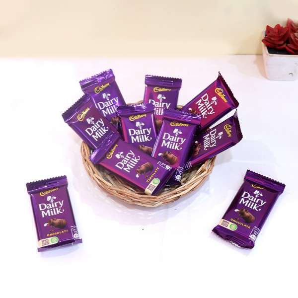 10 Dairy Milk Chocolate Basket Arrangement